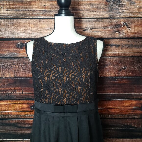 Merona Sheath Dress 6 Paper Bag Waist Lace Bodice Zip Back NWOT - Picture 6 of 11